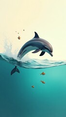 Obraz premium dolphin jumping out of water