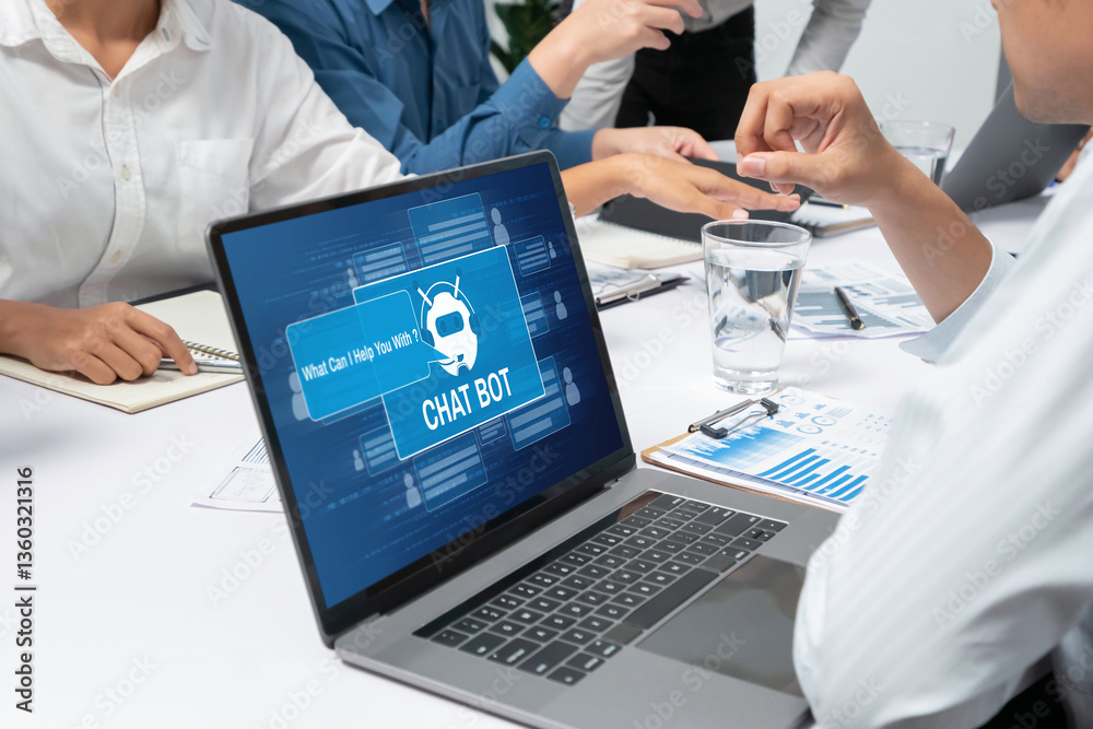 Leinwandbilder Chatbot software application for brisk online business that automatically reply to customer questions