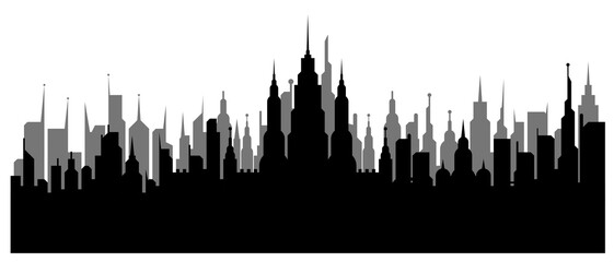 Fototapeta premium Simple city vector for design needs, hold city design, city silhouette 