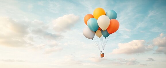Colorful hot air balloons in the sky
