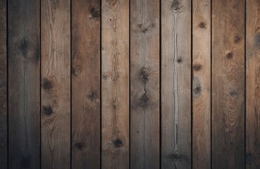 Naklejka premium Old wood texture background with vertical planks. Aged timber surface features rough grain details. Rustic brown boards show knots, weathered appearance. Perfect for design projects website