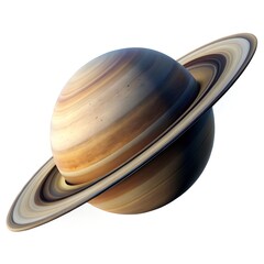 Planet Saturn and Background white