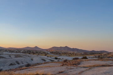 Scenic view of valley in Cappadocia, Central Anatolia region, Turkey