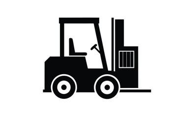 Naklejka premium Forklift truck vector silhouette, Collection of forklift truck silhouette vector illustration, Happy Labor Day silhouette