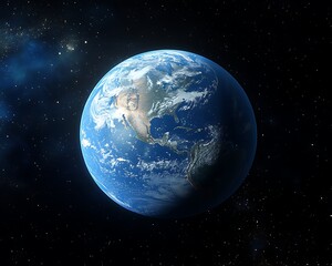 Obraz premium Earth from Space with Night View.