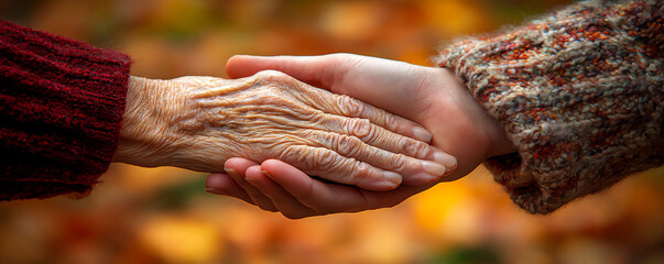 a close-up shot of two hands gently holding each other,