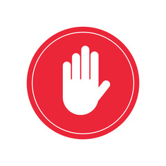Stop red sign icon design vector