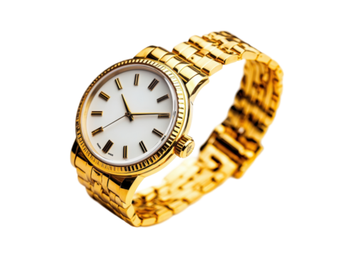 Isolated Gold Ladies Wristwatch