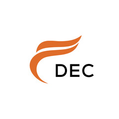 DEC creative minimalist letter logo.	