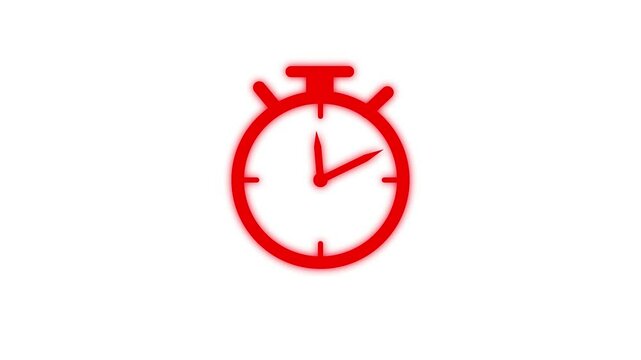 Stopwatch animation icon moving arrow . Stopwatch Loop Realtime on white background.