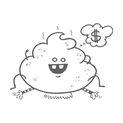 Poopy character icon. weird character icon
