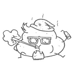 Poopy character icon. weird character icon