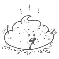 Poopy character icon. weird character icon