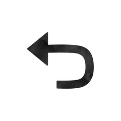 Undo Icon with Watercolor Texture