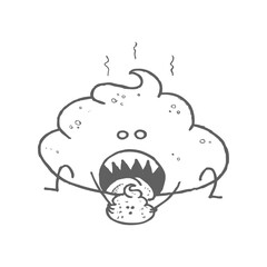 Poopy character icon. weird character icon