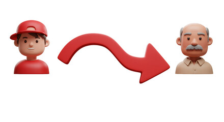 Isolated Aging Process Concept 3D Render