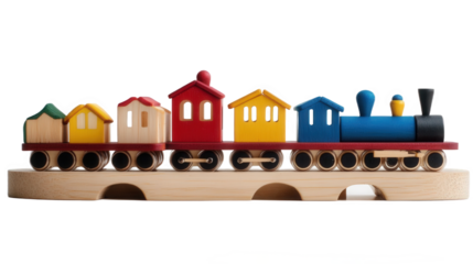 Colorful Wooden Train Set Toy