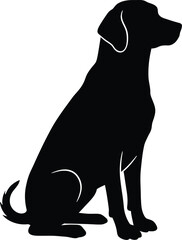 Vector Illustration of a Sitting Dog Silhouette