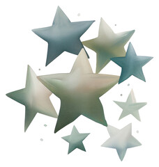 Obraz premium PNG Group of star illustration elements shapes.