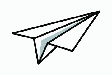 Origami plane vector icon, a paper craft symbol of flight and travel