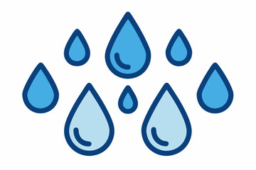 Blue Water Drops Vector Illustration