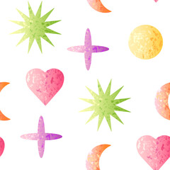 Seamless pattern of geometric organic shape with noise texture. Trendy background