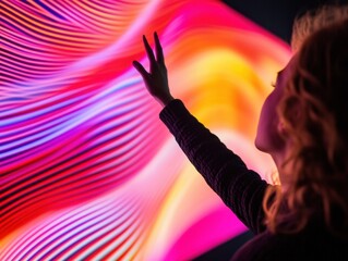 Immersive Digital Interaction Next-Gen User Experience with Vibrant AI-Driven Holographic Interface - Cutting-Edge Interactive Technology Showcase for Innovation Marketers