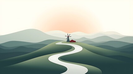 Serene Sunrise for Winding Road, Hilltop Farm.