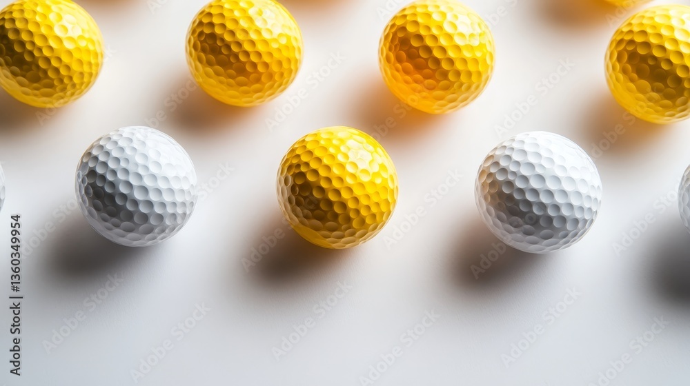 Poster this composition features a close-up of dimpled golf balls, illustrating their precision and uniform
