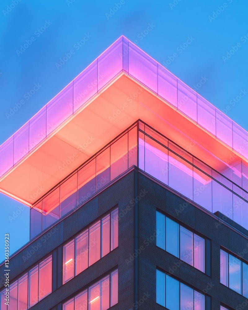 Poster chromatic urban innovation prismatic glass facade redefining architectural aesthetics with luminesce