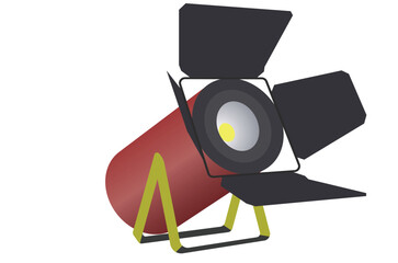 Red spotlight with black barn doors