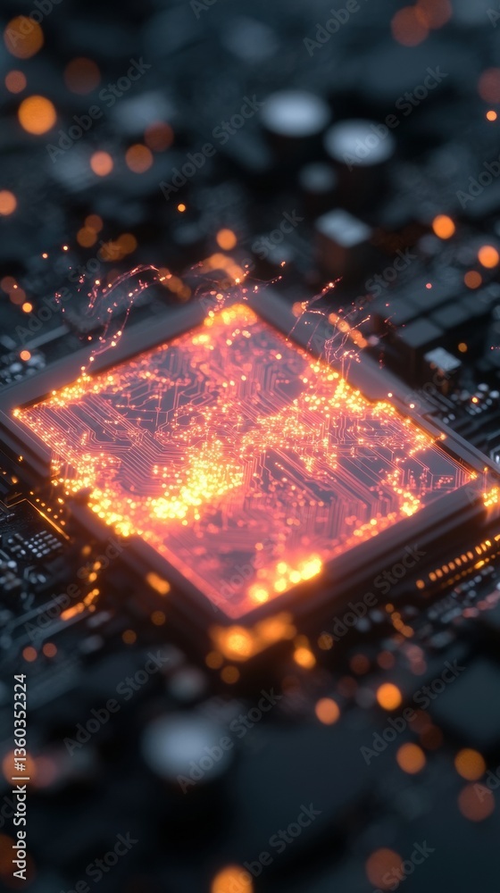 Aufkleber national rubber eraser day cybersecurity innovation meets digital defense - glowing microchip tech v