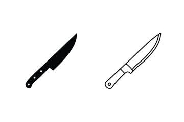 Knife Icons Black, Outline, Kitchen, Chef, Cutlery, Sharp, Tool, Utensil, Cooking, Graphic