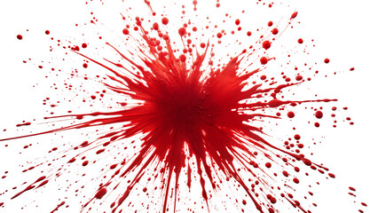 Red blood splashes isolated on transparent background. Png