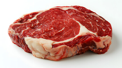 Fototapeta premium Fresh Raw Chuck Eye Steak on Pure White Background for Culinary and Food Photography Projects