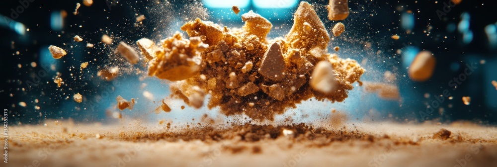 Aufkleber Dynamic Gold Particle Explosion High-Speed Macro Revealing Luxurious Metallic Texture Burst with Cinematic Visual Dynamics and Premium Motion Design