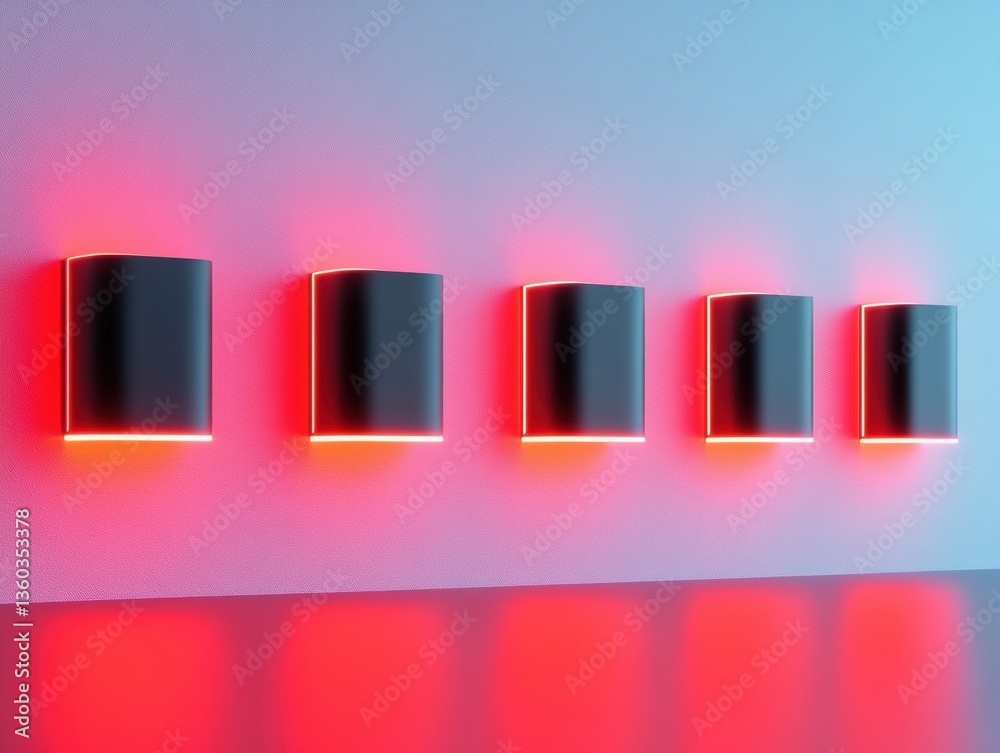 Aufkleber Minimalist Network Infrastructure Visual Gradient-Illuminated Wi-Fi Router Architecture Showcasing Next-Gen Connectivity Design for Digital Transformation and Smart Technology Branding