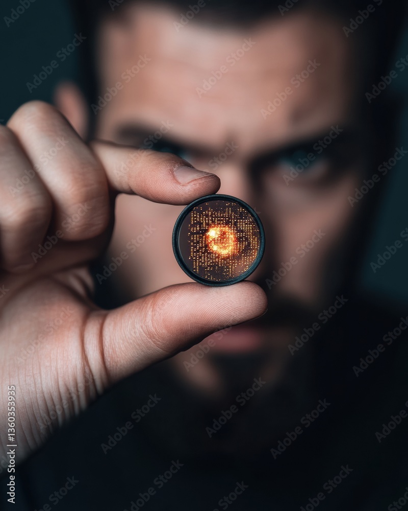 Aufkleber Futuristic Tech Insight Micro Circuit Innovation Reveals Cutting-Edge AI Potential through Intense Visual Examination of Technological Breakthrough