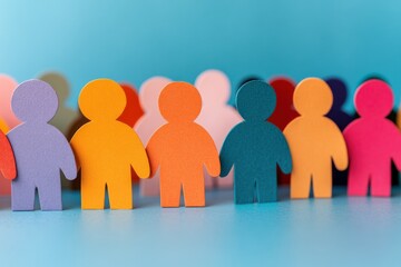 Vibrant Inclusive Culture Minimalist Paper Silhouettes Showcasing Global Workplace Diversity in Contemporary Collaborative Design