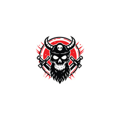 Fototapeta premium Executioner Skull Death Rustic Grunge Logo