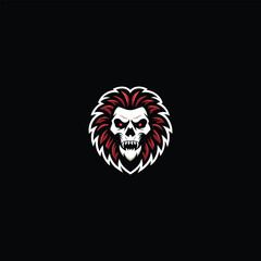 Lion Skull Logo. unique skull emblem