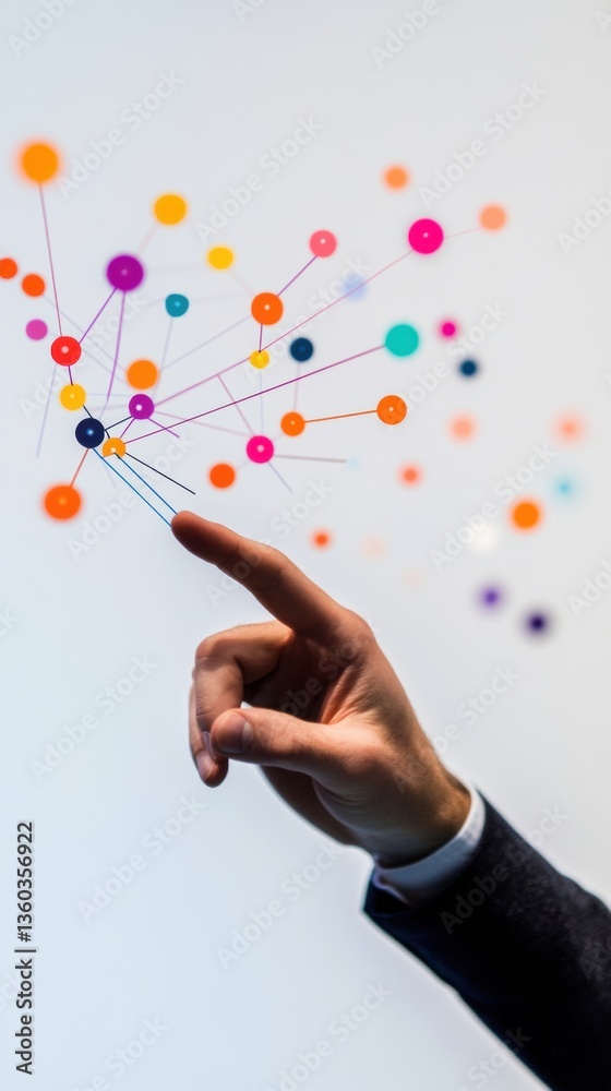 Fototapete Neurodiverse Innovation Interactive Data Visualization Mapping Collaborative Network Insights with Vibrant Connectivity - Transformative Digital Strategy for Next-Gen Business Intelligence