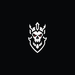 Skull Shield Logo. Unique skull emblem