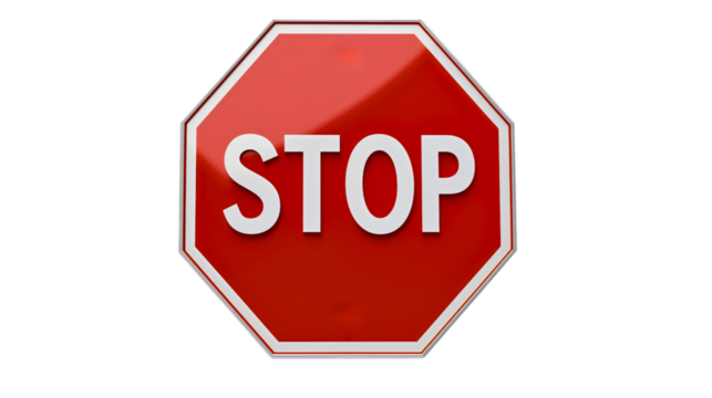 A classic aluminum stop sign with a clear stop message, traffic signage and signs along the road.