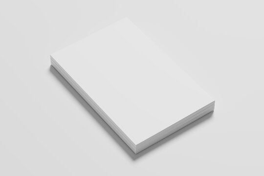 11x17 Vertical Portrait Magazine Brochure 3D Rendering White Blank Mockup