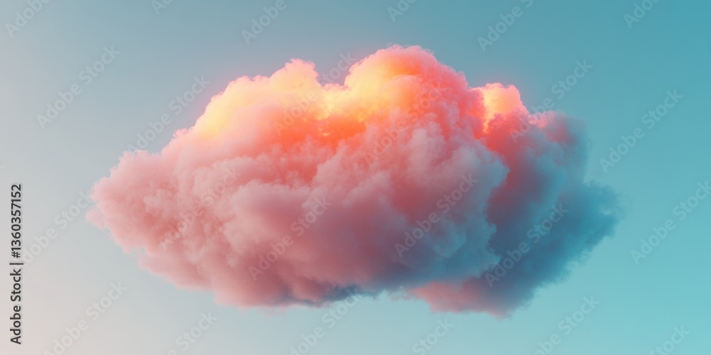 Leinwandbilder Immersive Climate Tech Visualization AI-Powered Gradient Cloud with Soft Pastel Atmospheric Modeling - Innovative Environmental Data Science
