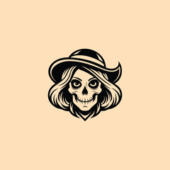 Woman Skull Logo. creative skull logo