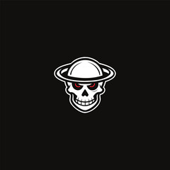 Skull Planet Logo. Unique Skull Emblem