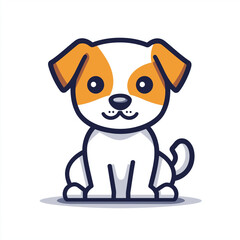 Fototapeta premium Adorable Puppy Illustration Simple Vector Icon Design