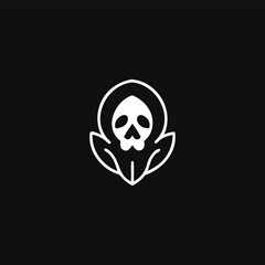 Skull Leaf Logo. creative skull logo